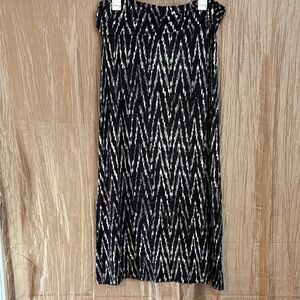 a.n.a Black and White Patterned Pencil Skirt